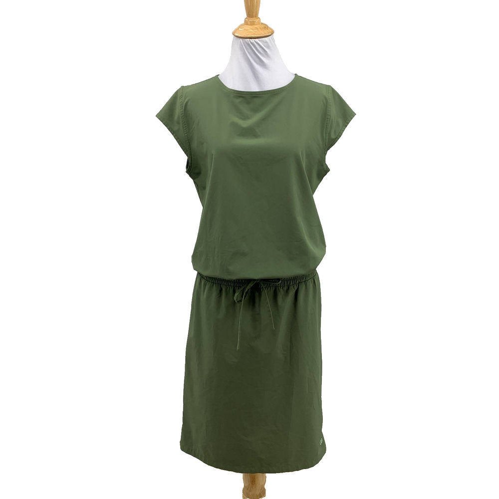 Albion Dress Women M Medium Ivy Going Places Drawstring Blouson Cap Sleeve Zip